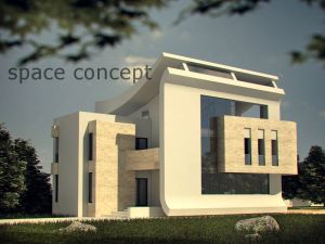 Proiect casa | vila | arhitectura moderna cu parter, etaj si mansarda 
