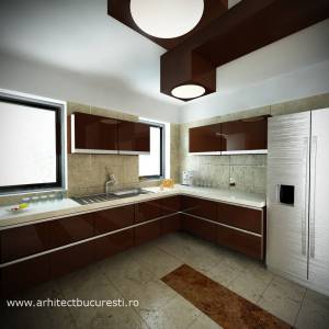 design interior  mobilier bucatarie apartament