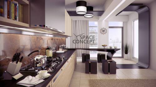 proiect apartament lux design interior bucatarie